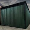 Cheap steel garages for sale. 3x5 metal garage in Matt Green with Black fittings.
