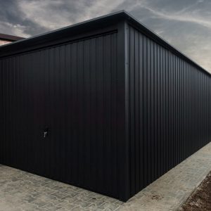 Metal garage 3m x 5m (9ft 10.11in x 16ft 4.85in) Matte black up-and-over door